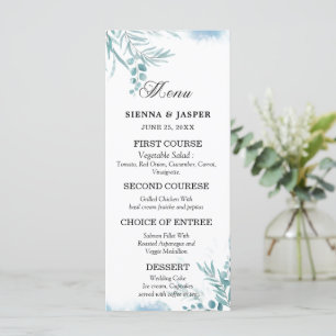 Menu Dusty Blue Eucalyptus Mariage de prairie sauvage