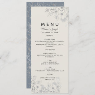 Menu Dusty Blue Mariage