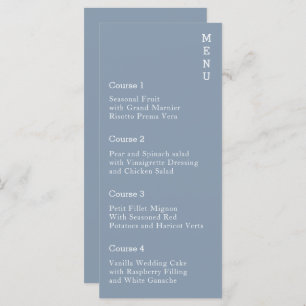 Menu Dusty Blue Simple Mariage moderne