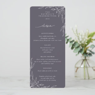 Menu Dusty Feuil pourpre Motif Thanksgiving Appartement