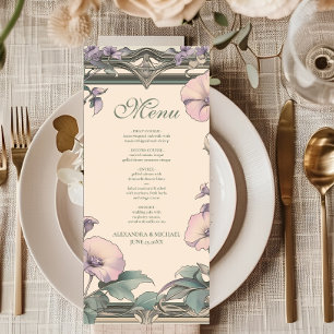 Menu Dusty Lavender Frame mariage