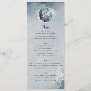 Menu éclairé par la lune étoilé de mariage de