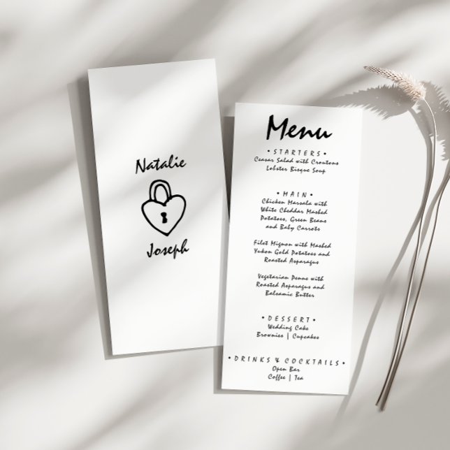 Menu Ecrit main dessiné Retro Quirky Unique Mariage (Créateur téléchargé)