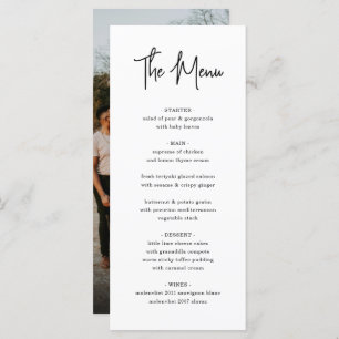 Menu Écriture manuscrite minimaliste moderne Mariage ph