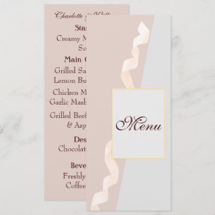 Menu Effets doux violet et gris avec ruban
