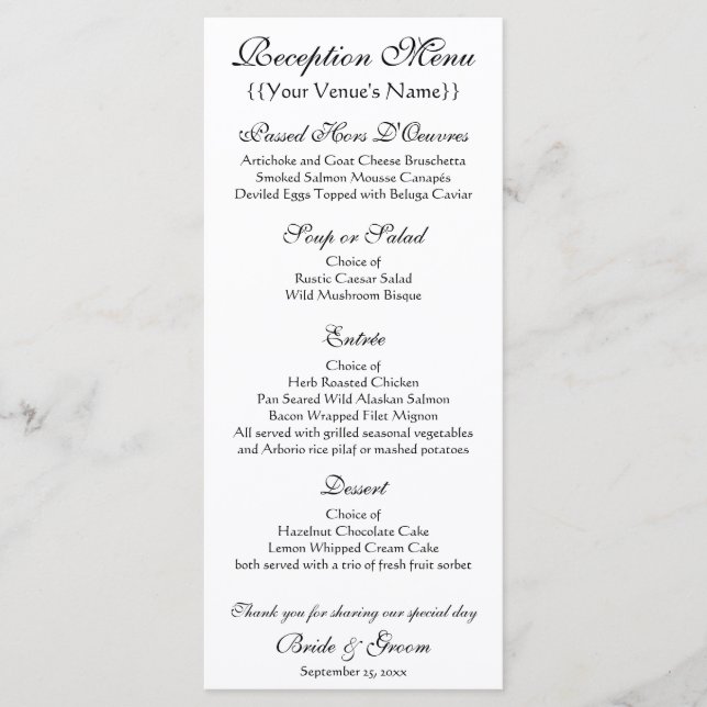 Menu Eglise d'Auvers par Vincent van Gogh Mariage (Devant)