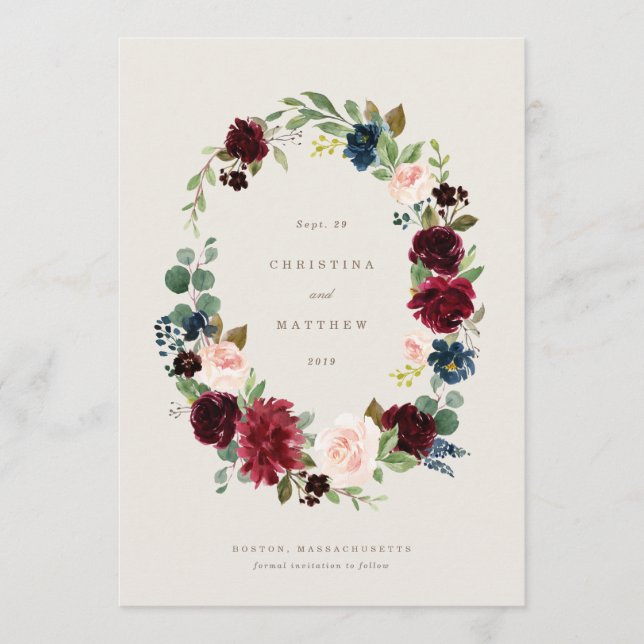 Menu Élégance d'automne Enregistrer la date (Devant)