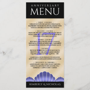 Menu Élégant 17ème anniversaire de Mariage des obus