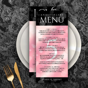 Menu Élégant 5ème anniversaire Mariage de quartz Rose