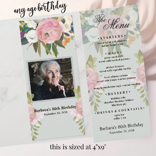 MENU Elegant 80th Birthday (any age) Photo