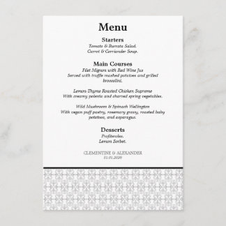 Menu Elegant Black and White Art Deco Style