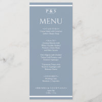 Elégant bleu bleu bleu minimal Monogramme Mariage 