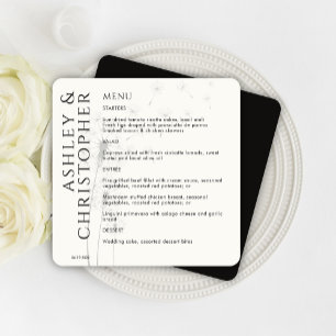 Menu Élégant Dandelion moderne Fumée Mariage noir