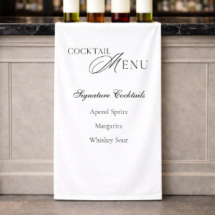 Menu élégant de cocktails Bannière de mariage