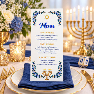 Menu élégant de la Menorah florale pour le dîner d