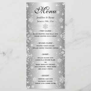 Menu élégant de mariage d'hiver