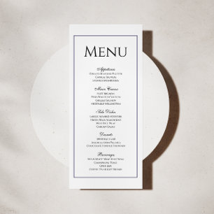 Menu Élégant dîner classique noir et blanc Mariage