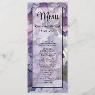Menu élégant doux clair violet floral
