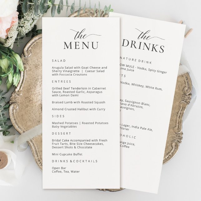 Menu élégant et carte boisson moderne (Créateur téléchargé)