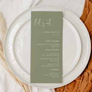 Menu Elégant et moderne Sage green Mangeons mariage
