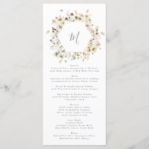 Menu Élégant Fleur sauvage séché Pampas Mariage Floral