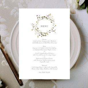 Menu Élégant Fleur sauvage séché Pampas Mariage Floral