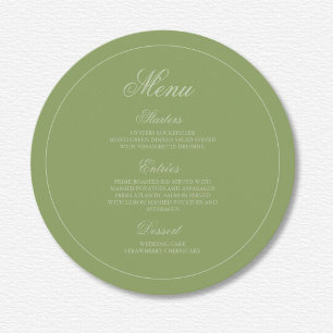 Menu Élégant Mariage à rayures vertes