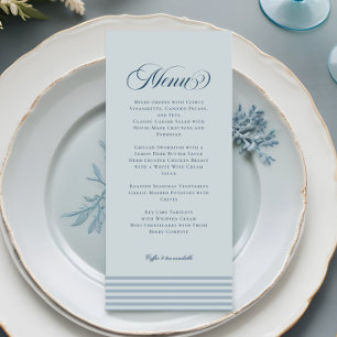Menu Elégant Mariage Bleu Bleu Bleu Bord De Mer
