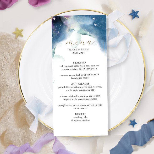 Menu Élégant Mariage céleste étoilé (Créateur téléchargé)