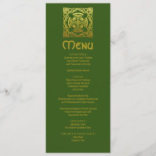 Menu Elégant Mariage celtique Vert Faux Or Celtic noeud