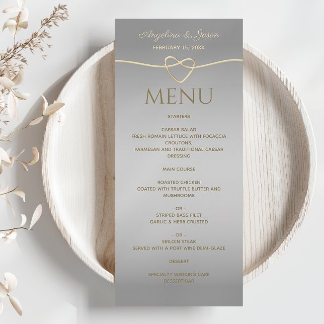 Menu Élégant Mariage d'argent (Créateur téléchargé)