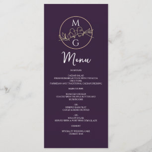 Menu Élégant Mariage de calligraphie