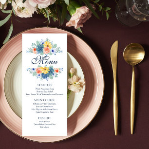 Menu Élégant Mariage de Macaron Succulent Floral