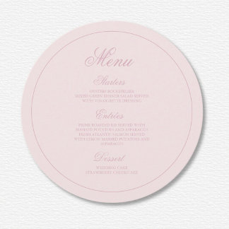 Menu Élégant Mariage de rayures roses