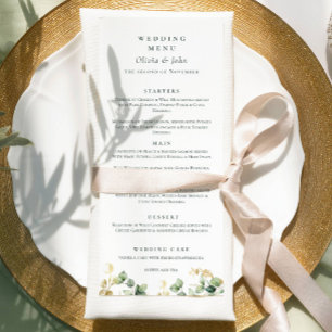 Menu Élégant Mariage de script Eucalyptus