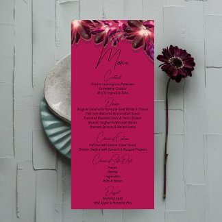 Menu Élégant Mariage floral Bourgogne