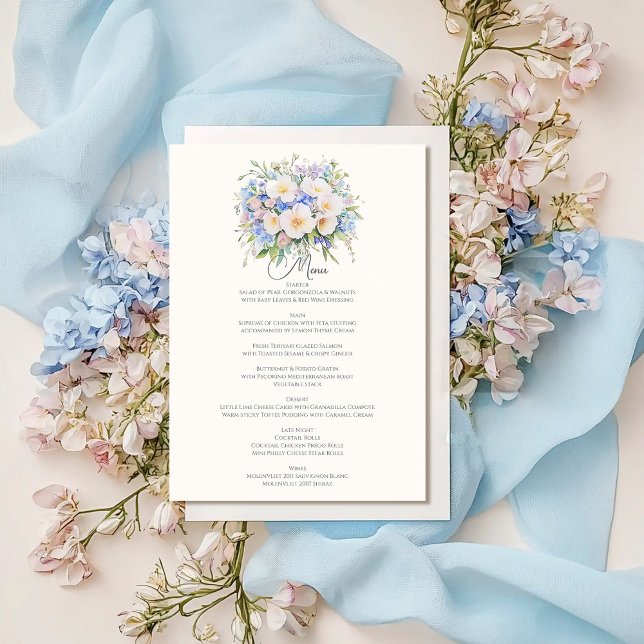 Menu Élégant Mariage floral sophistiqué (Créateur téléchargé)