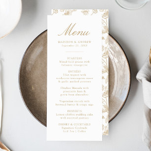 Menu Élégant mariage floral victorien en chinoiserie do