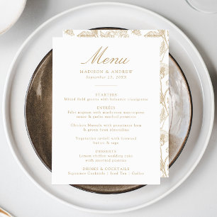 Menu Élégant mariage floral victorien en chinoiserie do