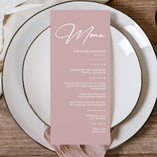 Menu Élégant Mariage Mauve