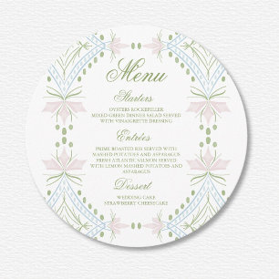 Menu Élégant Mariage Motif Diamond