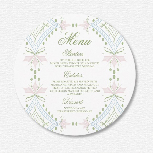 Menu Élégant Mariage Motif Diamond (Créateur téléchargé)