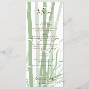 Menu Élégant Mariage oriental en bambou