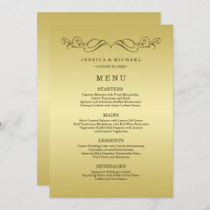 Menu Elégant mariage Ornate Or Luxury