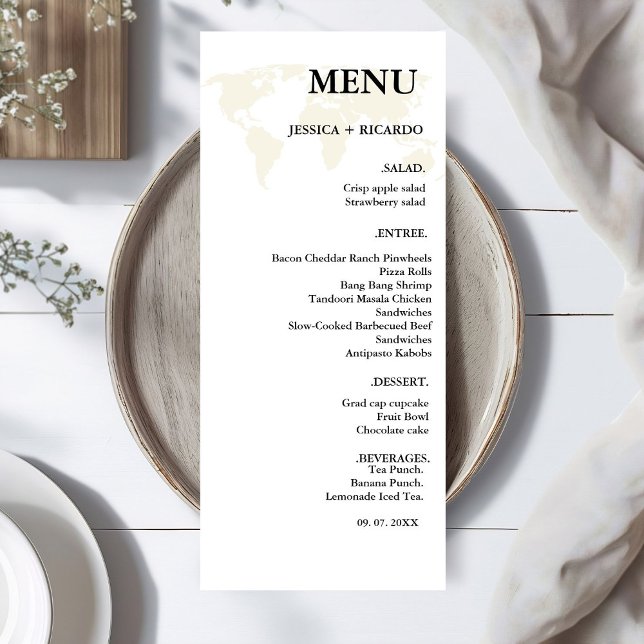 Menu Elégant minimaliste Destination Mariage beige (Créateur téléchargé)