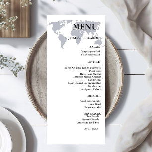 Menu Elégant minimaliste Destination Mariage bleu marin