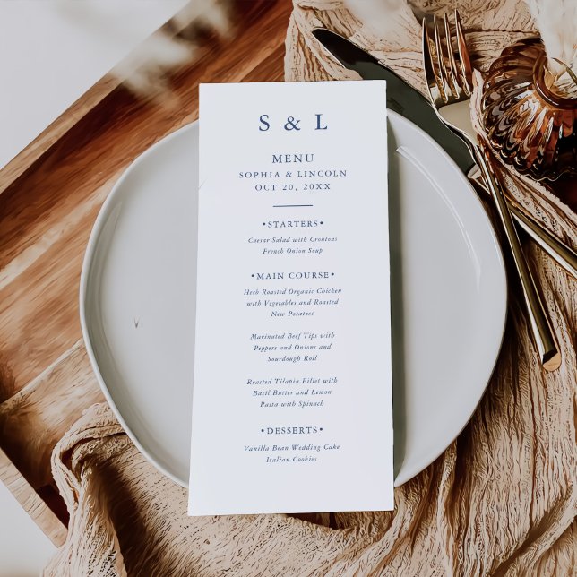 Menu Élégant minimaliste Mariage (Créateur téléchargé)