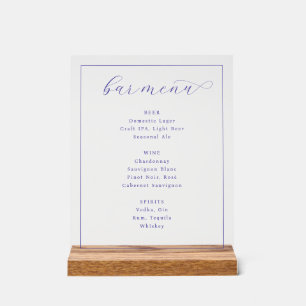 Menu Élégant Minimaliste Violet pour Bar