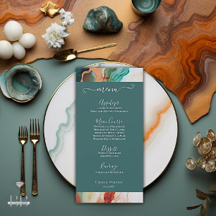 Menu Elegant Modern Abstract Agate Jade