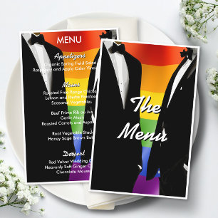 Menu élégant moderne de mariage arc-en-ciel pour h